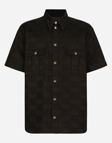 Dolce & Gabbana Cotton jacquard shirt with DG Monogram Print G5IF1THI1QA