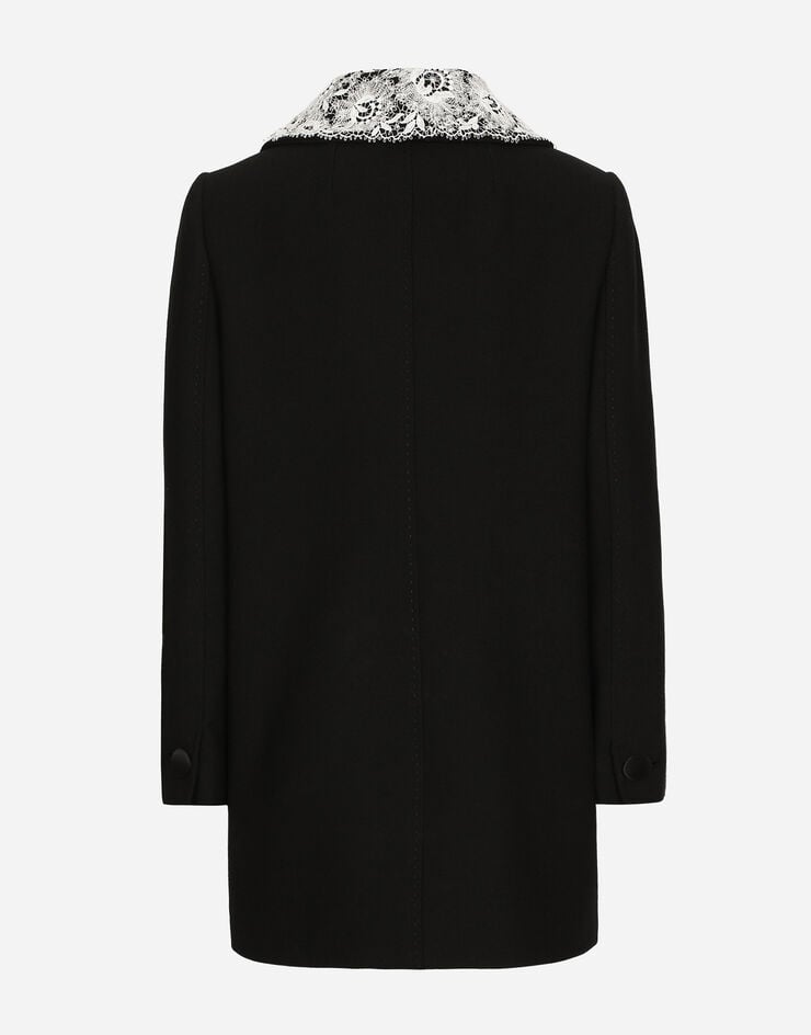 Dolce & Gabbana Полупальто из шерсти с кружевной отделкой черный F0E1PTFUBCI
