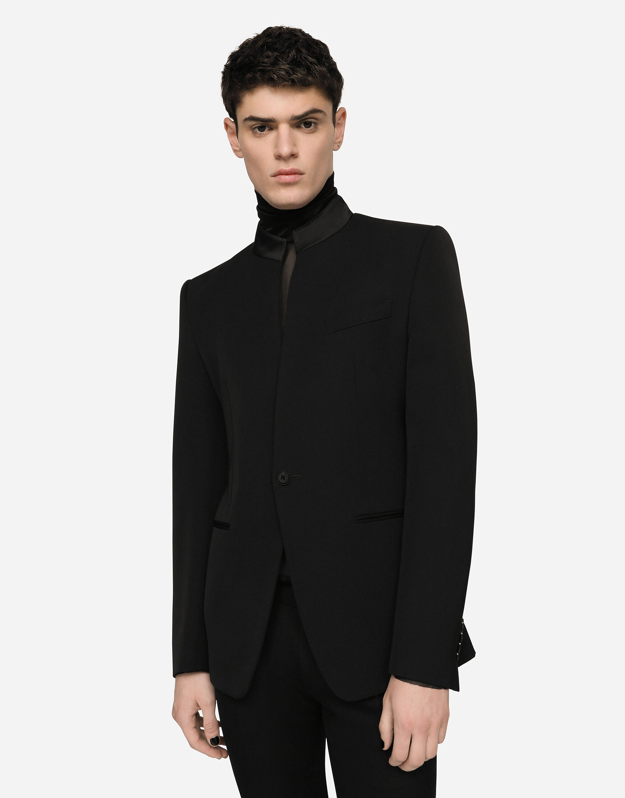 Woolen Sicilia fit jacket in Black for Men Dolce Gabbana US