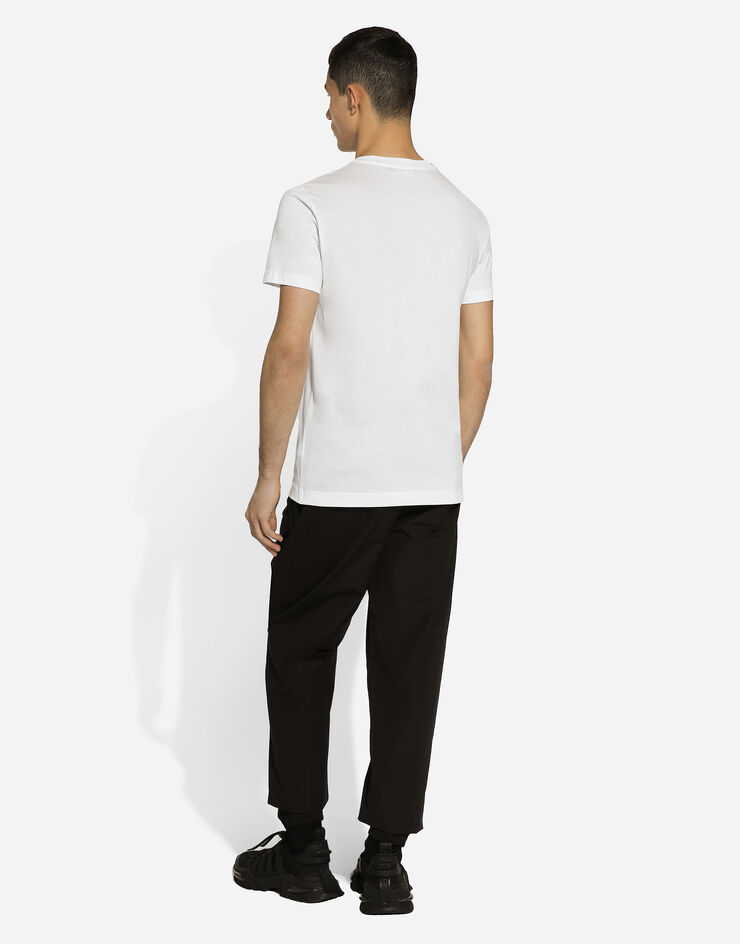 Dolce & Gabbana Camiseta de algodón con logotipo Blanco G8RN8ZG7NUB