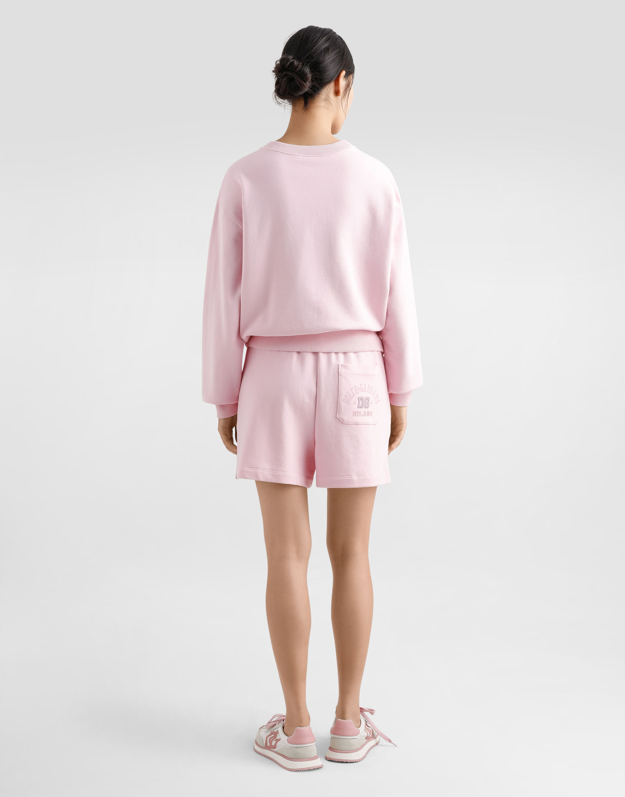 Jersey shorts with raised DG logo embroidery in Pink for