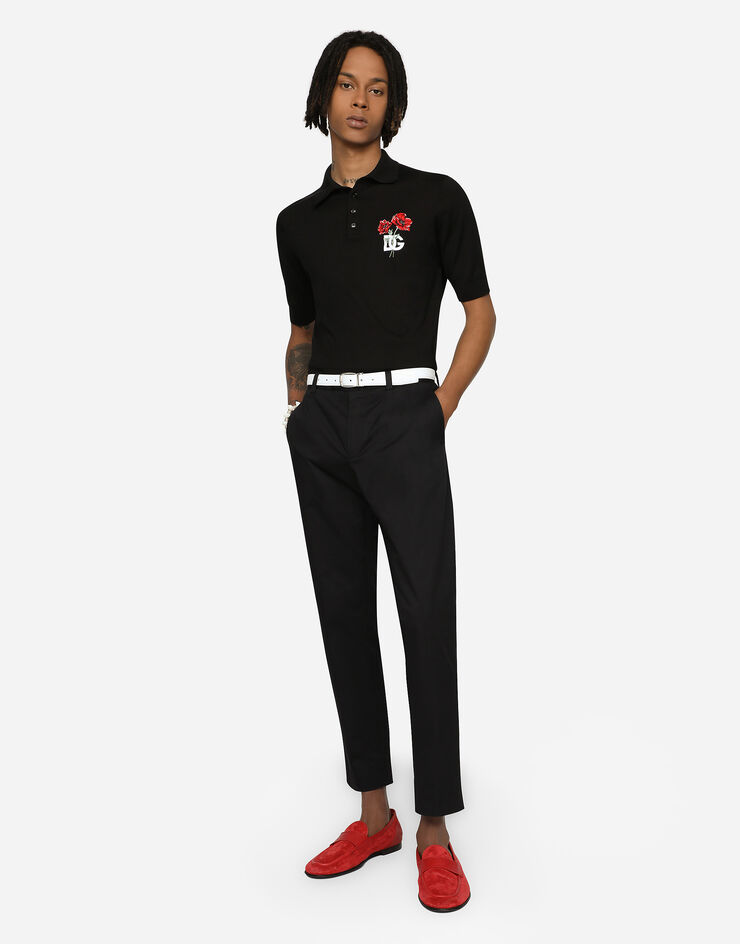 Dolce&Gabbana Pantalone cotone stretch Nero GY6IETFUFJR