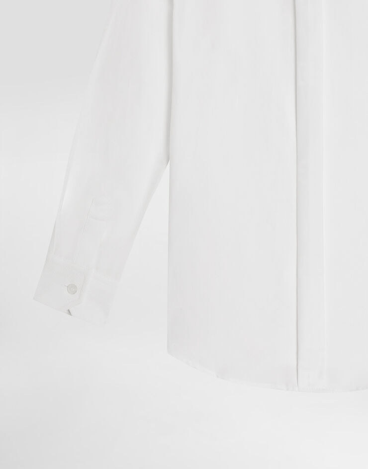 Dolce & Gabbana Jacquardhemd aus Popeline DG-Logo Weiss L44S17FJ5GU
