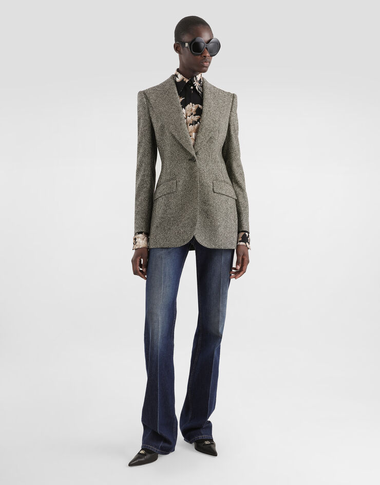 Dolce & Gabbana Single-breasted jacket in dotted wool Multicolor F29QGTFMBAR