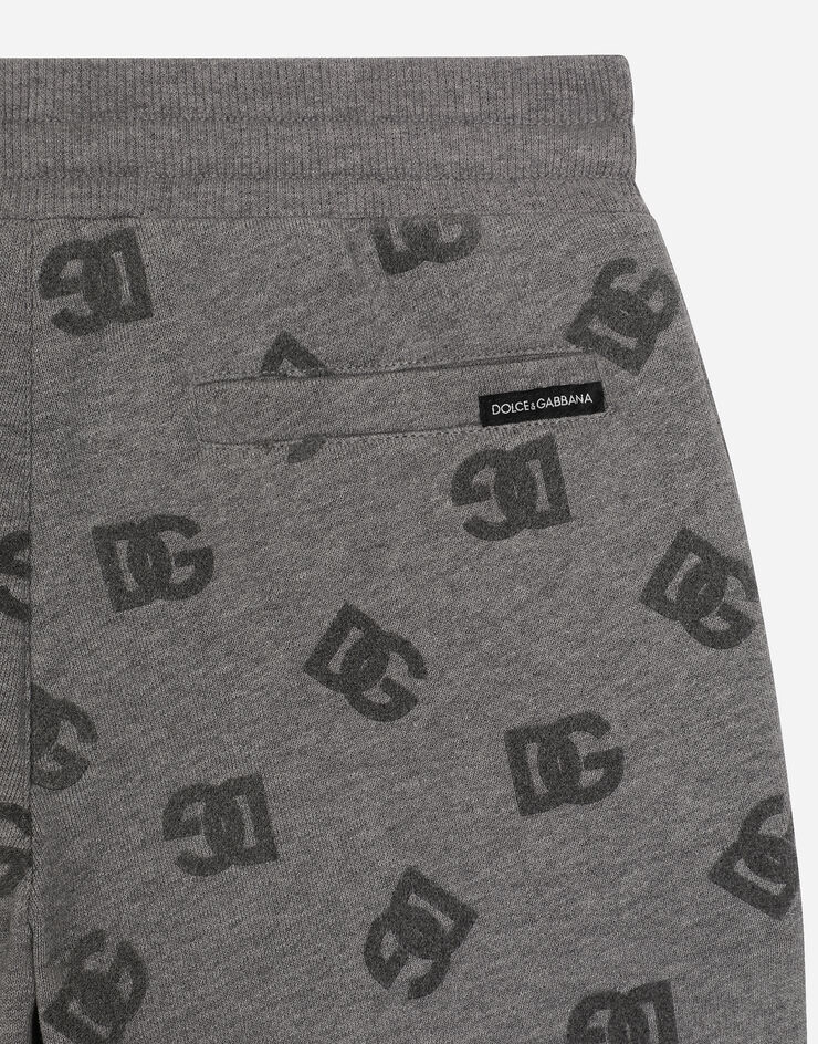 Dolce & Gabbana Jersey jogging pants with DG logo Grey L4JPJPG7N2A