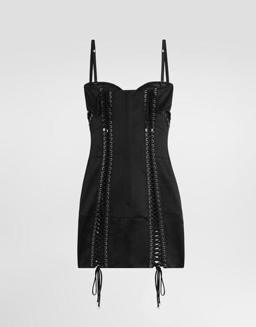 Dolce & Gabbana Duchesse dress with balconette Black F617CTFU1KM