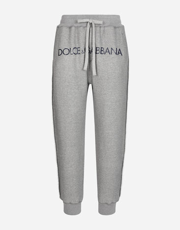 Dolce & Gabbana Jogging pants with Dolce&Gabbana logo Grey G2NW1TFU4LB
