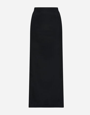 Dolce & Gabbana تنورة كادي بطول للربلة وفتحات أسود F29XTTFUWD6
