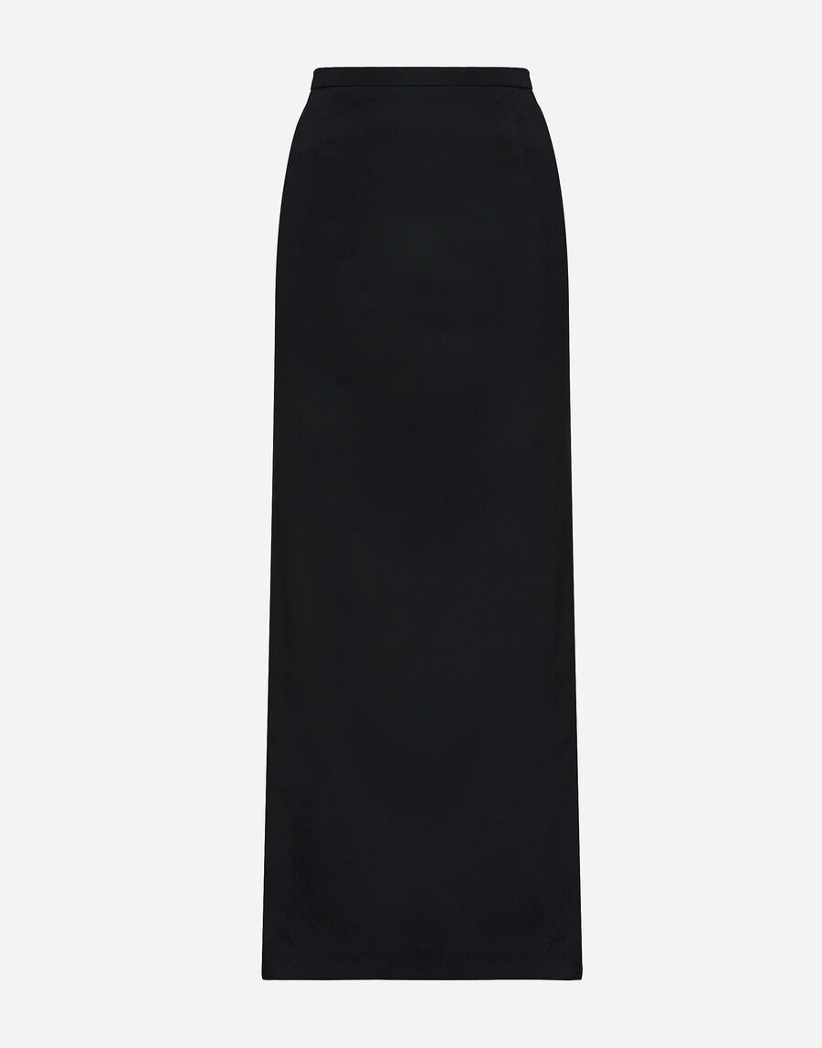 Cady calf-length skirt with slits