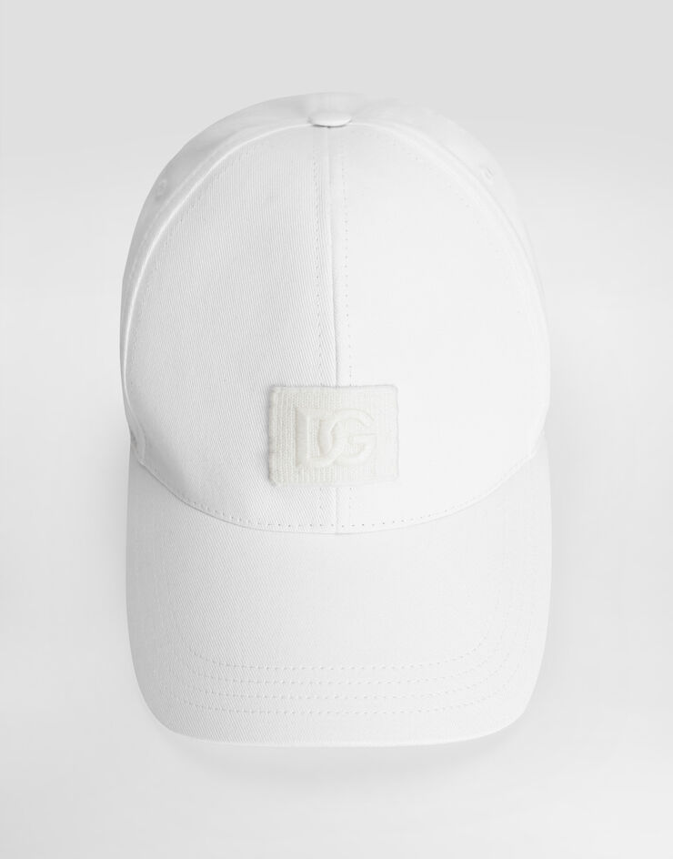 Dolce & Gabbana Cappello baseball in drill di cotone Dolce & Gabbana Cappello baseball in drill di cotone Bianco GH590ZGK064