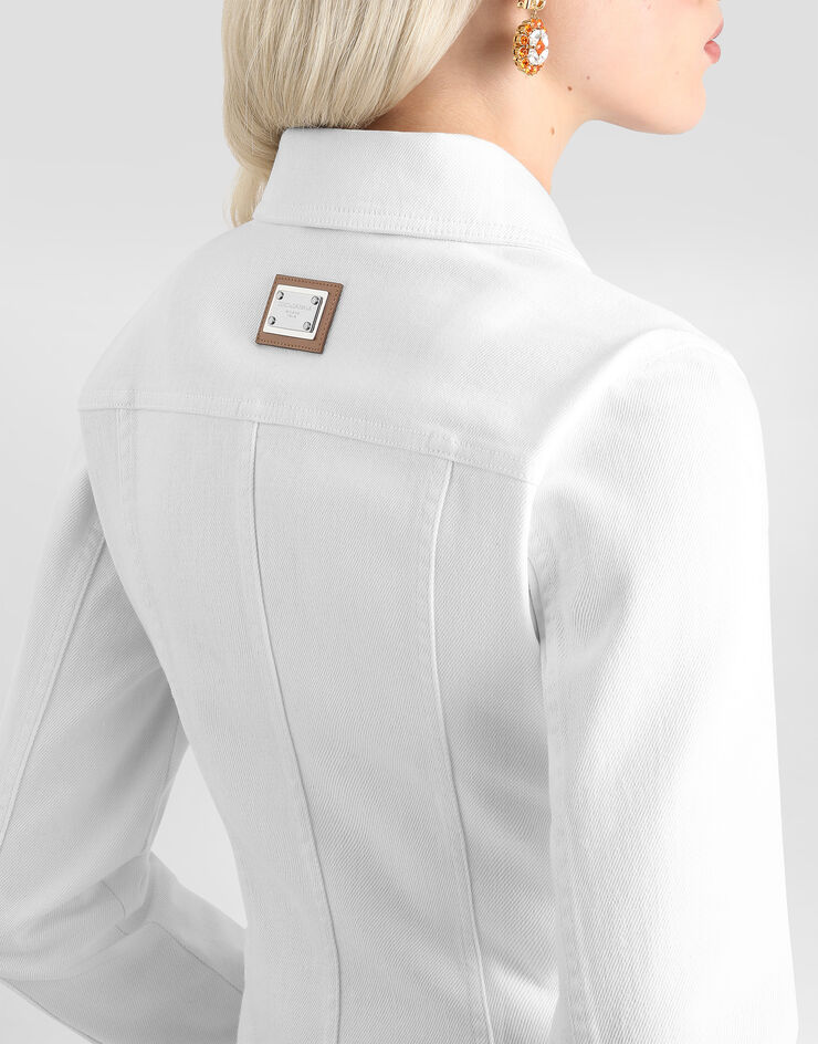 Dolce & Gabbana Denim jacket with jewel buttons Multicolor F9U66ZG8PF1