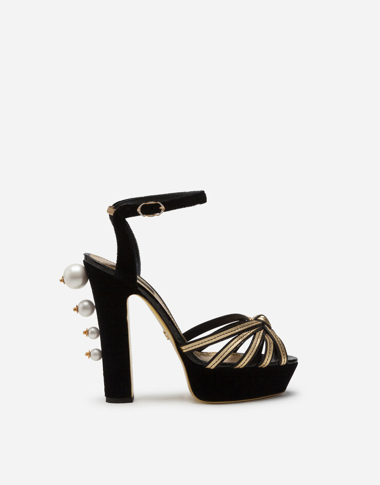 Dolce & Gabbana Python print and mordoré platform sandals BLACK/GOLD CR0872A2U26