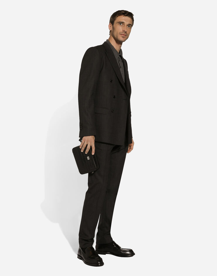 Dolce & Gabbana بدلة بقصة مارتيني وصف أزرار مزدوج رمادي GK7SMTFUBGL