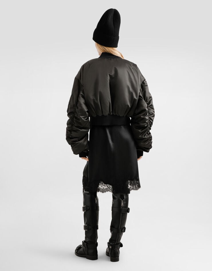 Dolce & Gabbana Oversized nylon canvas jacket Grey F9T51TFUMS6