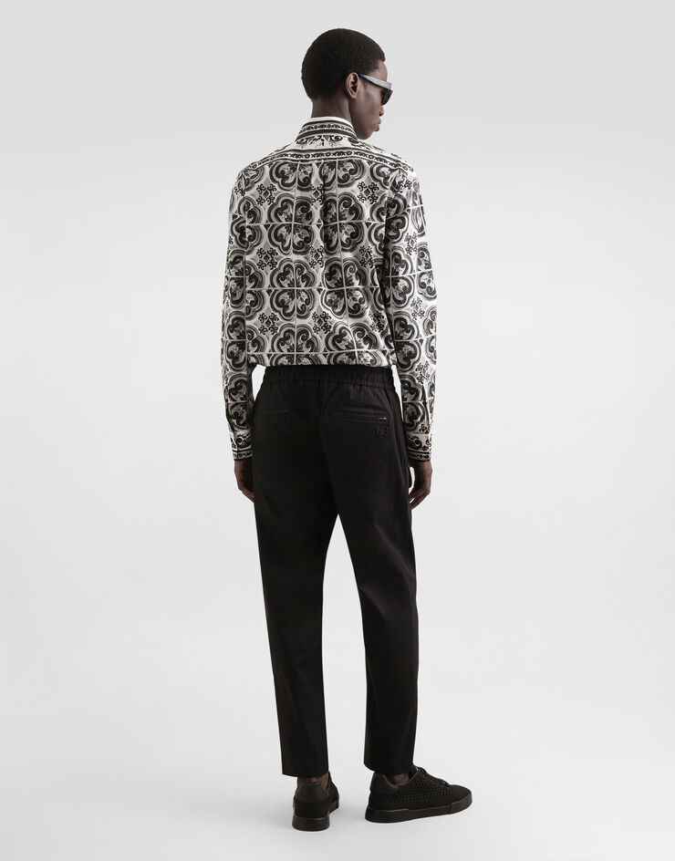 Dolce & Gabbana Hemd Martini aus Popeline mit Majolika-Print Mehrfarbig G5MM4THH5EM