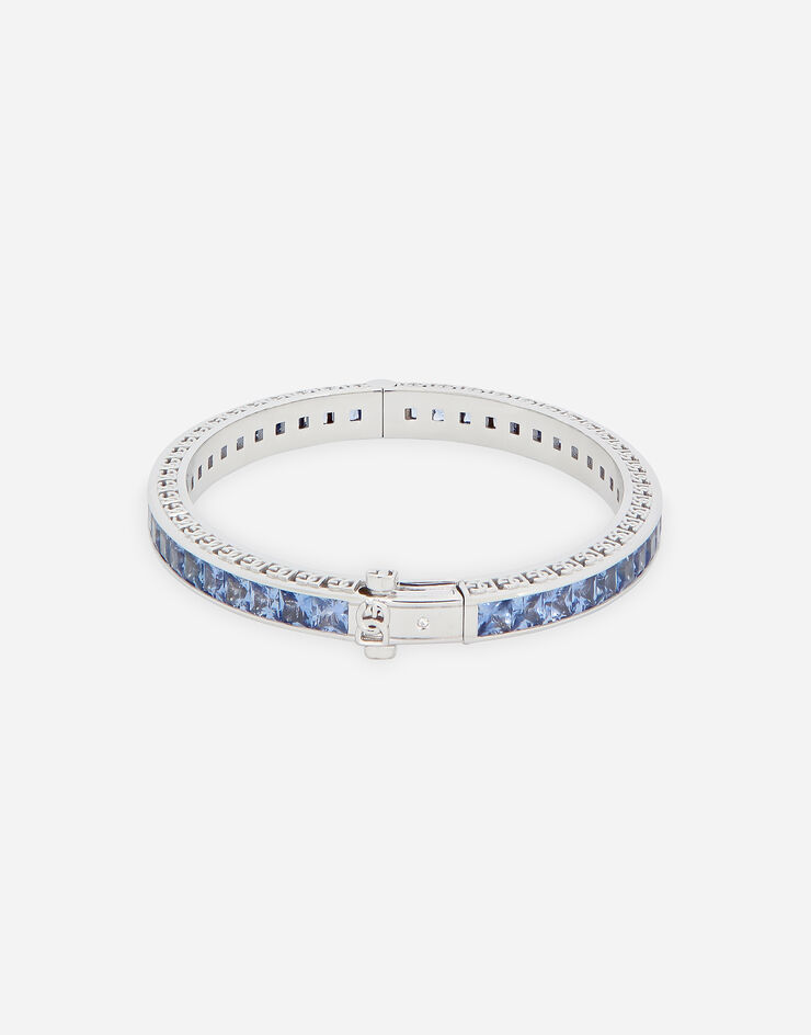 Dolce & Gabbana Bracciale Anna in oro bianco 18kt con zaffiri blu White WBQA2GWSALB