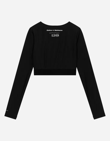 Dolce & Gabbana Run-resistant jersey top with DGVIB3 detail Black L8JTNFG7M7E