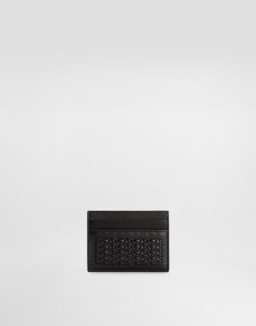 Dolce & Gabbana Woven plongé calfskin card holder Black BP0330AN419