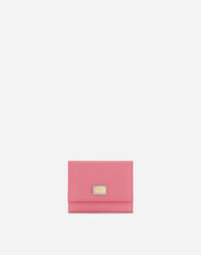 Dolce & Gabbana Calfskin wallet with branded plate Pink BI1261AS204
