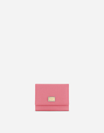 Dolce & Gabbana 로고 플레이트 장식 카프스킨 지갑 핑크 BI0473AV967