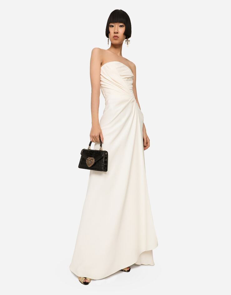 Dolce & Gabbana Long sable dress with side slit BLANCO F6K3GTFU1OA
