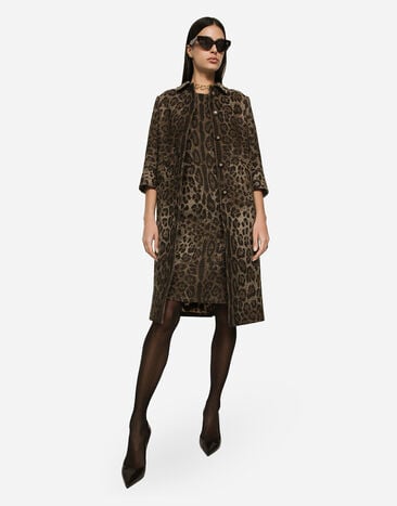 Dolce&Gabbana Wool midi dress with jacquard leopard design Multicolor F6DBDTFJ3D9