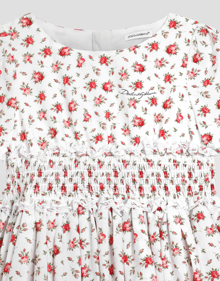 Dolce & Gabbana Small rose-print poplin dress Multicolor L54DQ5HS5UB