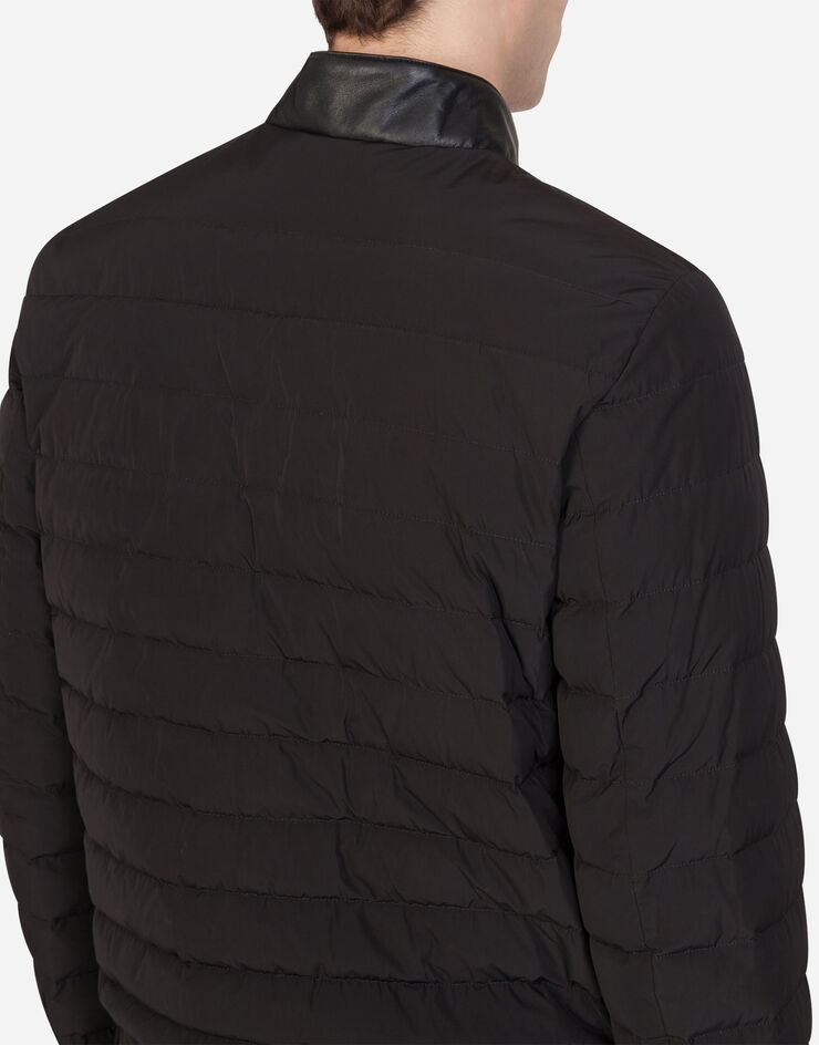 Dolce & Gabbana Nylon jacket with leather details BLACK G9RA6THUMFU