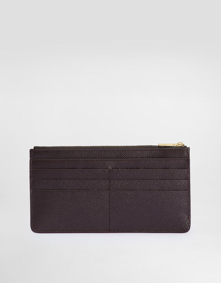 Dolce & Gabbana Portacarte grande in pelle di vitello con targhetta logata Viola BI1265A1001