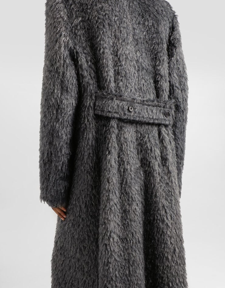 Dolce & Gabbana Double-breasted fur-effect coat Dolce & Gabbana Double-breasted fur-effect coat Grey G054CTFUZDD