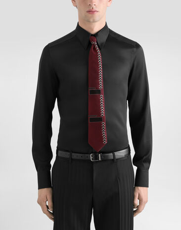 Dolce & Gabbana Vintage-print twill tie Brown GT147EG0WWB