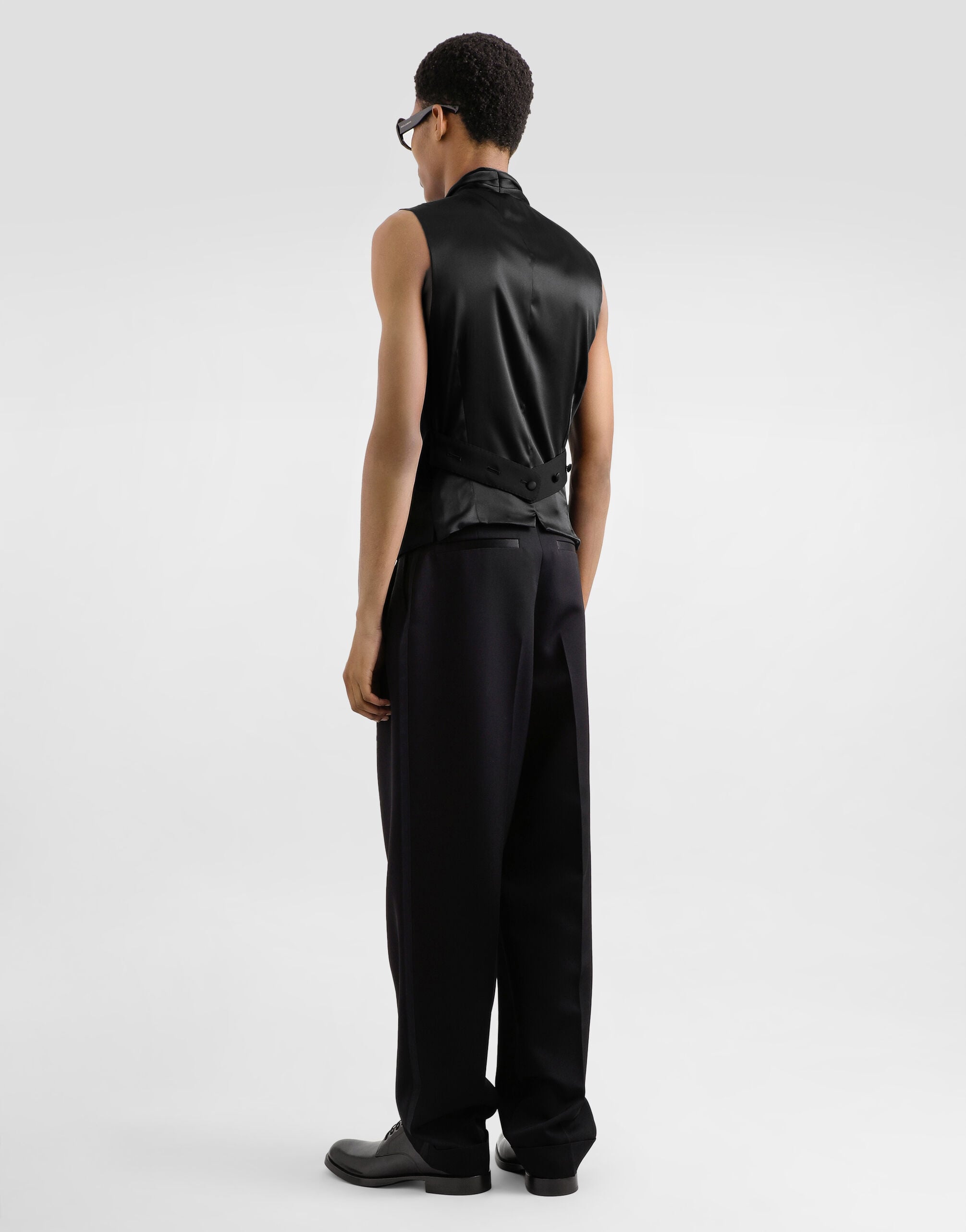 Wool gabardine vest in Black for Men | Dolce&Gabbana® US