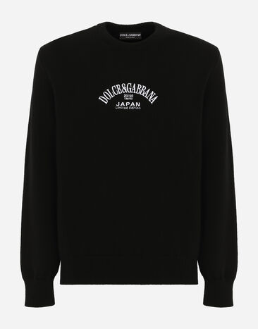Dolce & Gabbana クルーネックセーター ロゴエンブロイダリー ブラック I9645MGH772