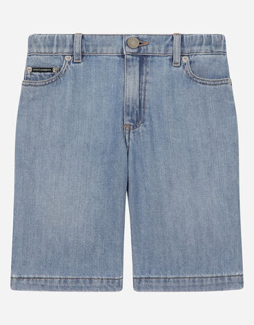 Dolce & Gabbana Bermudas vaqueras de 5 bolsillos con placa con logotipo Multicolor L43Q44LDC49