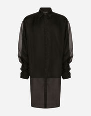 Dolce & Gabbana Double oversize shirt in silk satin and organza Print G5IF1THI1QA
