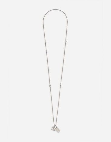 Dolce & Gabbana Teardrop necklace with DG logo Black GH706ZGH892