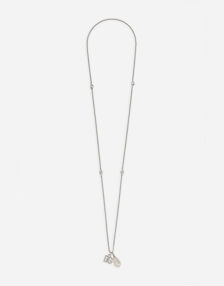 Dolce & Gabbana Teardrop necklace with DG logo Silver WNQ3S3W1111