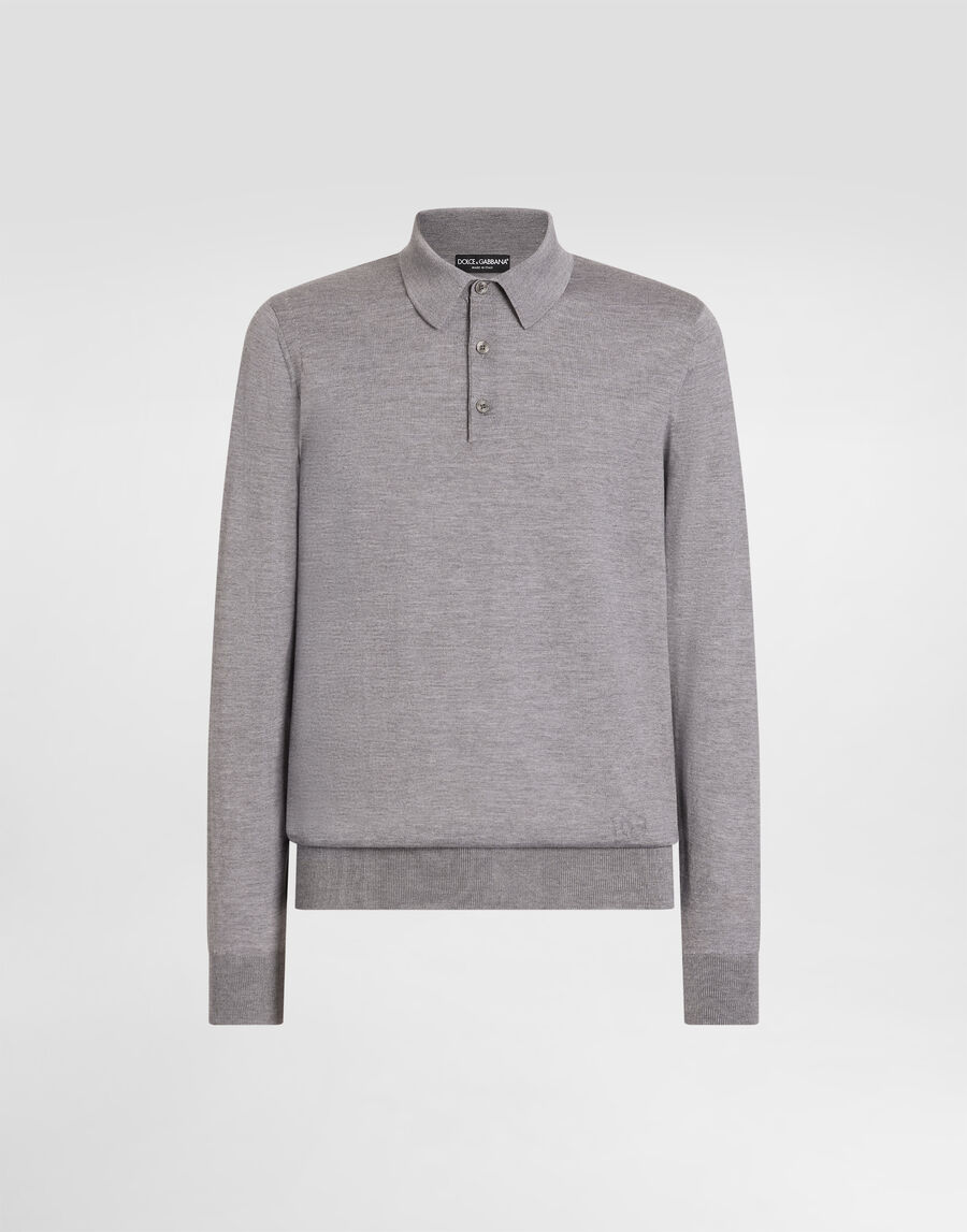 Knit cashmere polo shirt