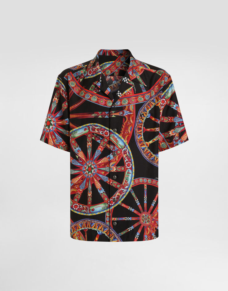 Dolce & Gabbana Carretto-print hawaii silk jacquard shirt Multicolor G5JH9TIS132