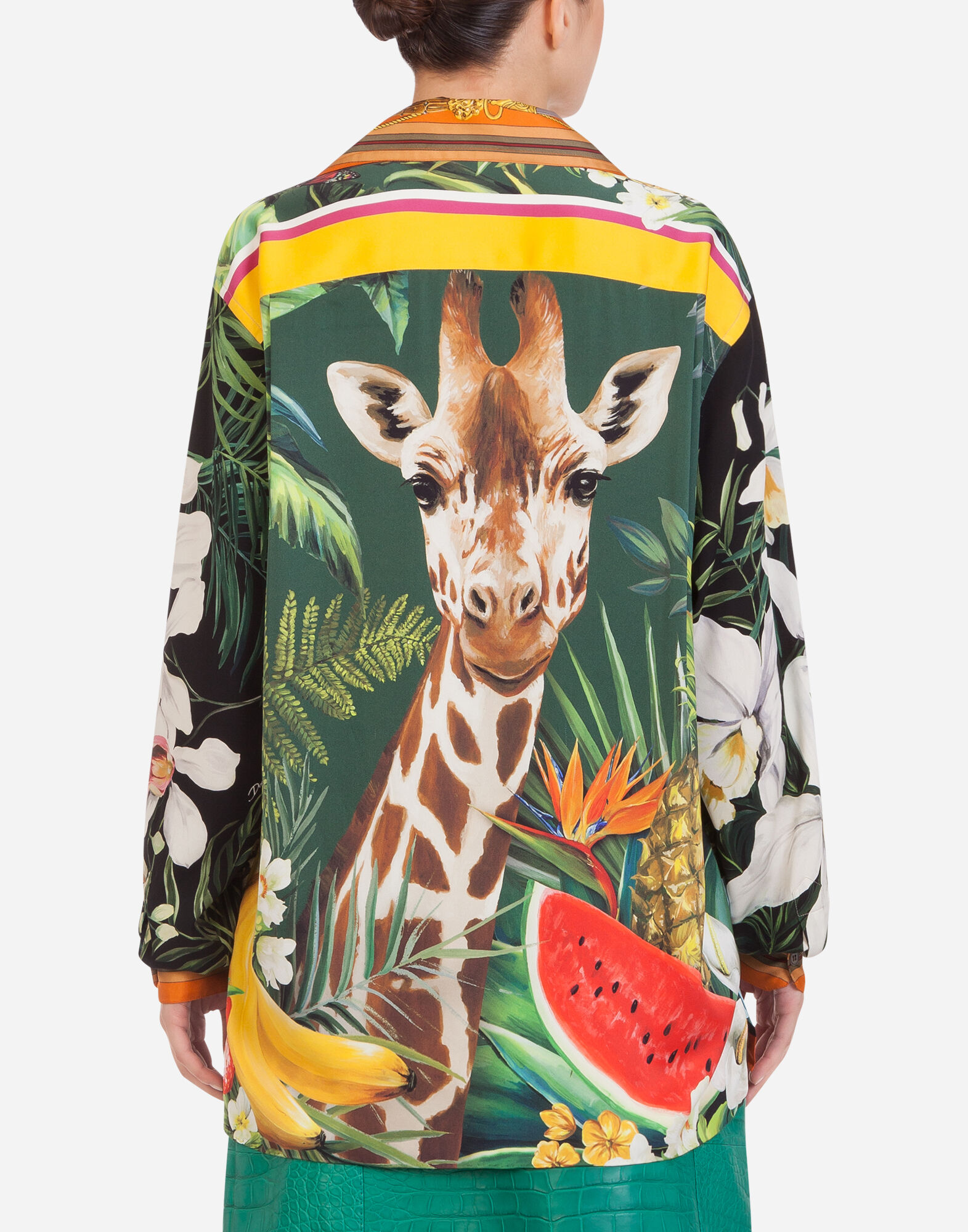 OVERSIZED TWILL SHIRT IN LEOPARD AND GIRAFFE PRINT