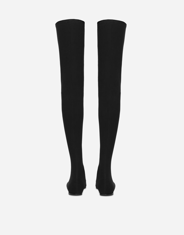 Dolce & Gabbana 弹力平纹针织过膝靴 黑 CU1115AV590