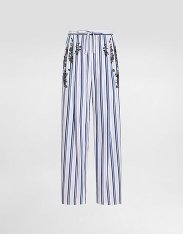 Dolce & Gabbana Vanity trousers with embroidery Multicolor GP1N9ZGK391