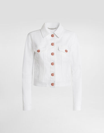 Dolce & Gabbana Denim jacket with jewel buttons Multicolor F9U66ZG8PF1