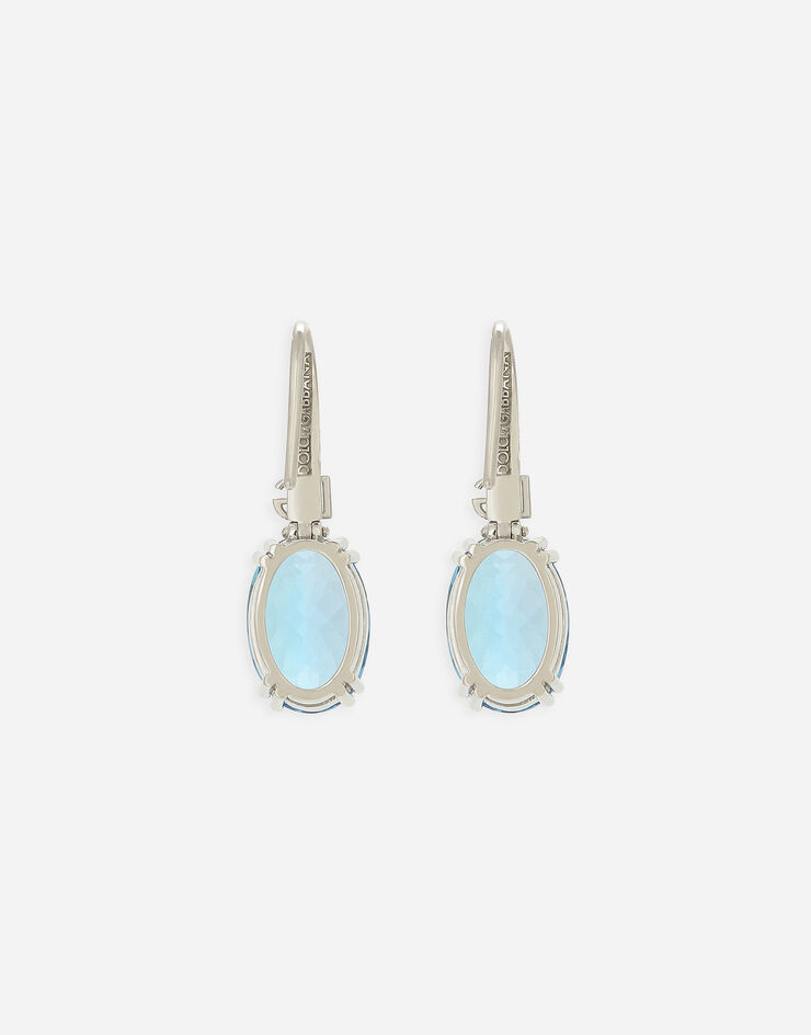 Dolce & Gabbana Pendientes Anna en oro blanco de 18 kt con topacios azul celeste Blanco WEQA2GWTOLB