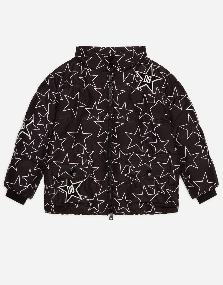 Dolce & Gabbana LONG NYLON COAT WITH STAR PRINT Dolce & Gabbana LONG NYLON COAT WITH STAR PRINT BLACK L1JB0OG7VBR