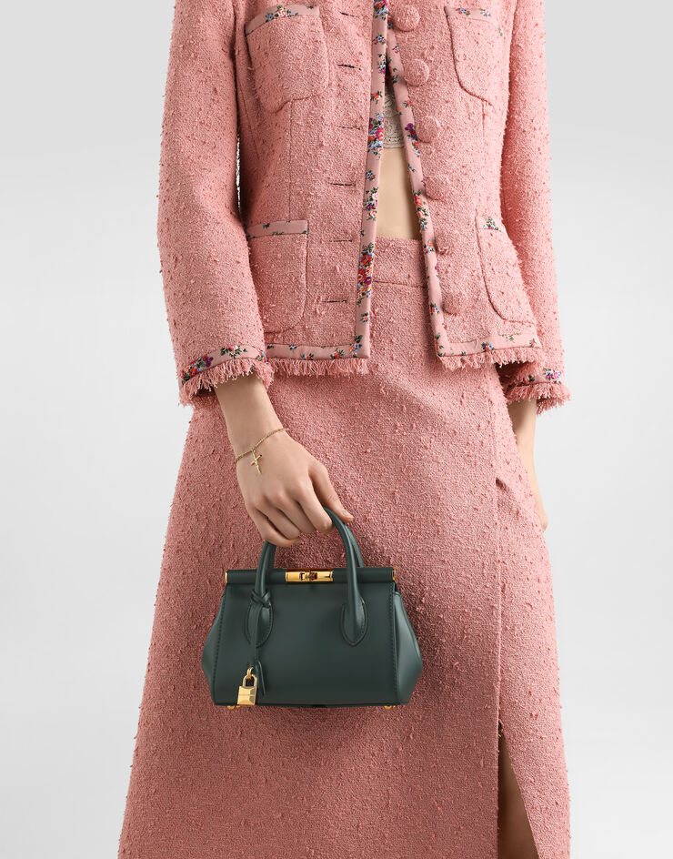 Dolce & Gabbana Marlene day mini bag in palmellato calfskin Green BB7744A3G19