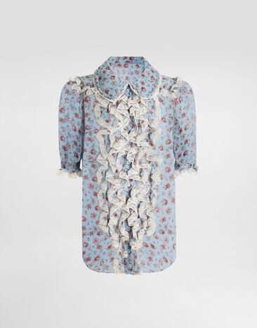 Dolce & Gabbana Small rose-print chiffon shirt Dolce & Gabbana Small rose-print chiffon shirt Multicolor F5U03TIS10I