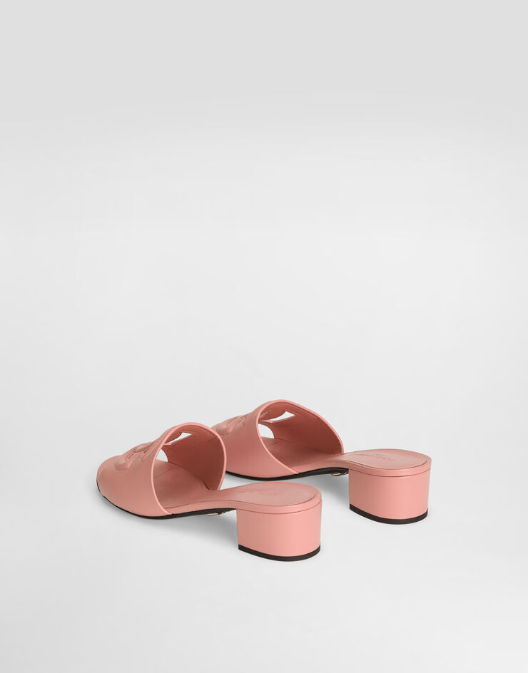 Dolce & Gabbana Mules en cuir de veau à logo DG Rose CR1755AY329