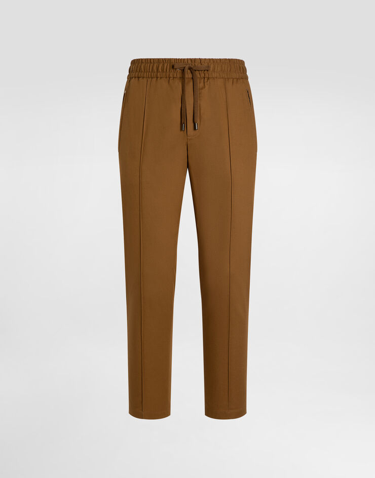 Dolce & Gabbana Cotton gabardine jogging trousers Brown GYACEZFUFNV