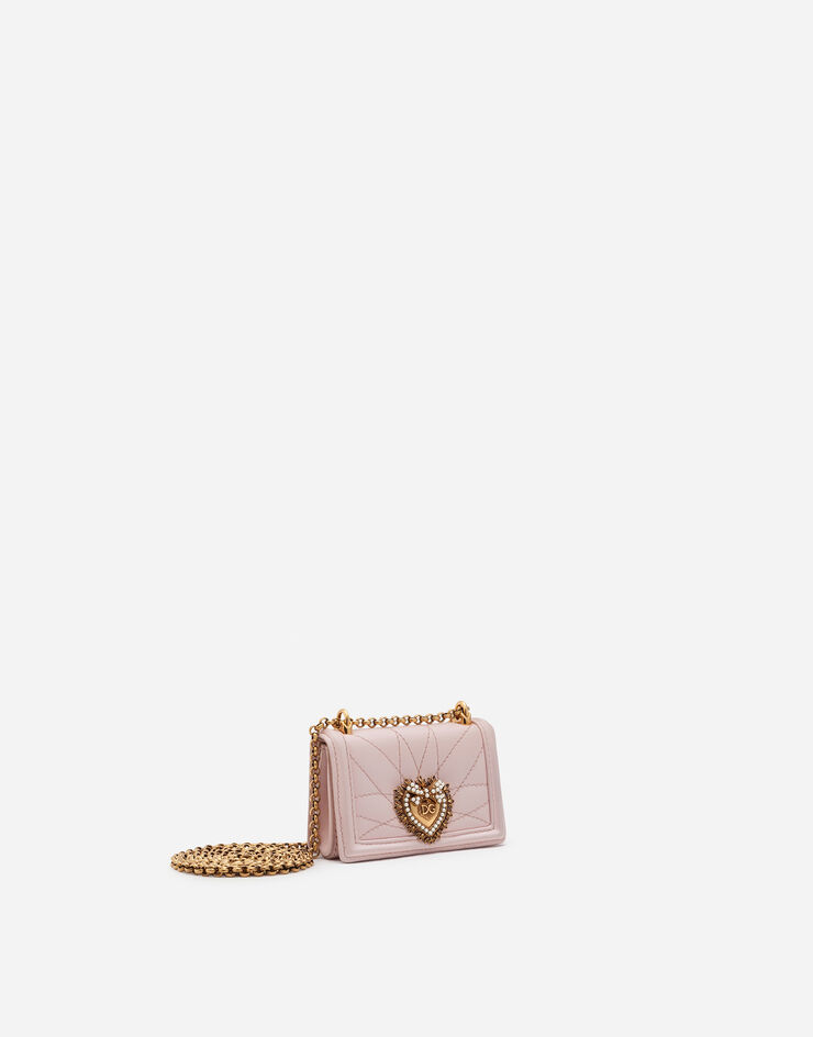 Dolce & Gabbana Devotion micro bag in quilted nappa leather 粉色 BI1399AJ114